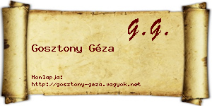 Gosztony Géza névjegykártya