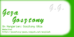 geza gosztony business card